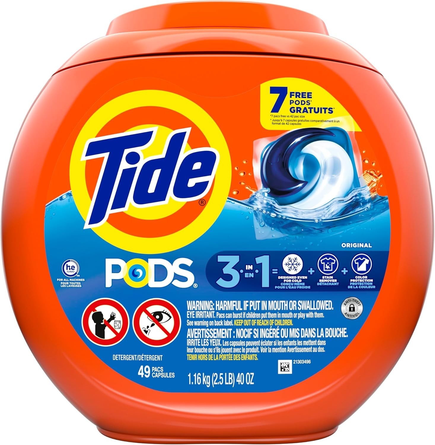 Tide PODS Laundry Detergent 3-In-1 Original 42 Pacs