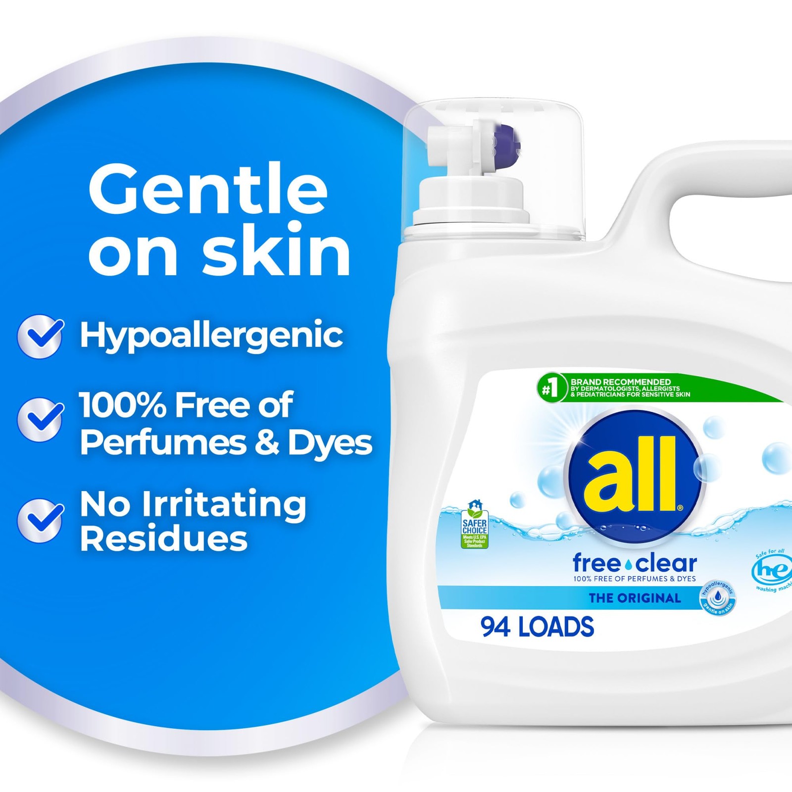 Liquid Laundry Detergent Free Clear, 118 Ounce, 94 Loads