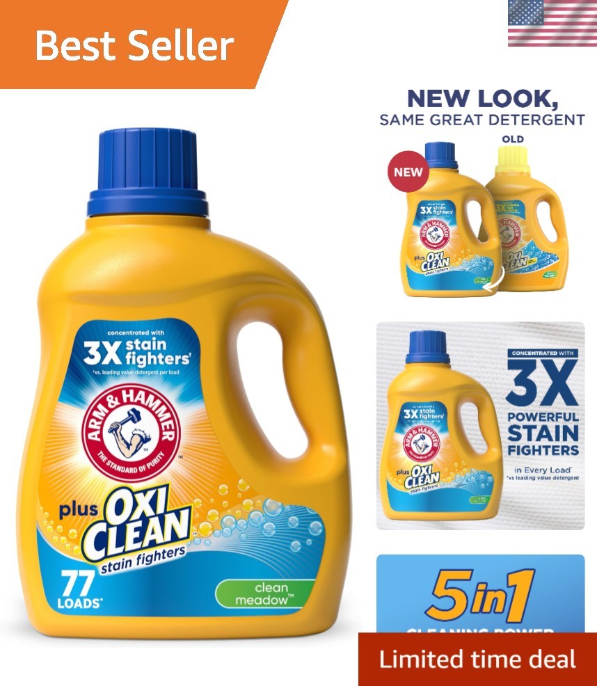Plus OxiClean Clean Meadow Liquid Detergent, 77 Loads, 100.5 fl oz – Deep Clean