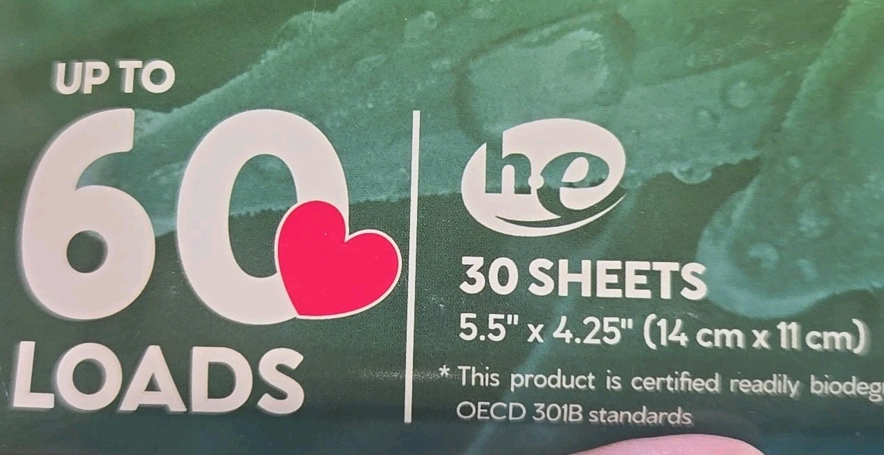 Lot Of 2 Earth Breeze 30 Sheet Laundry Detergent Fresh Scent Eco Total 60 Sheets