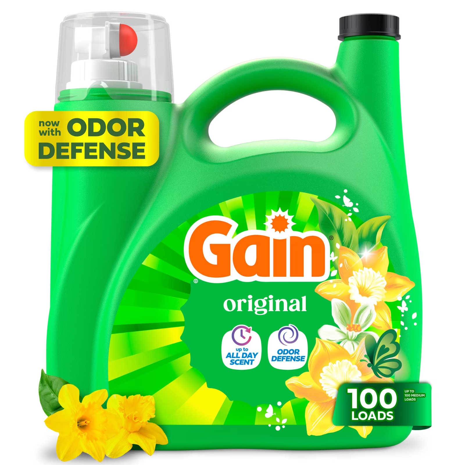 Gain Liquid Laundry Detergent Original Scent Odor Defense 132 Fl Oz 100 Loads