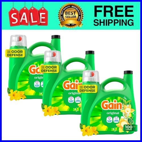 Gain Liquid Laundry Detergent Original 132 fl oz 3-Pack Fast Ship USA