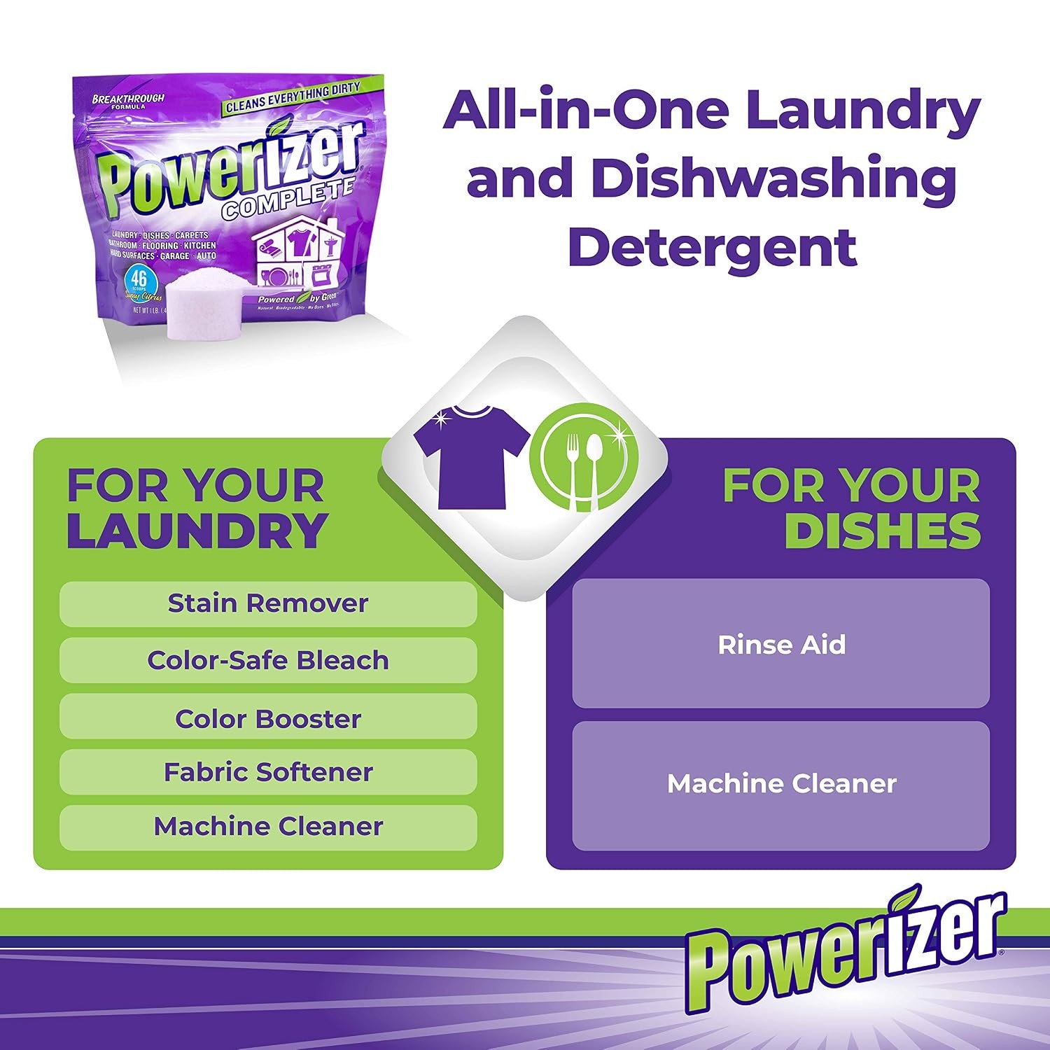 Powerizer Natural Multi-purpose Laundry Detergent Powder Oxi Stain Remover