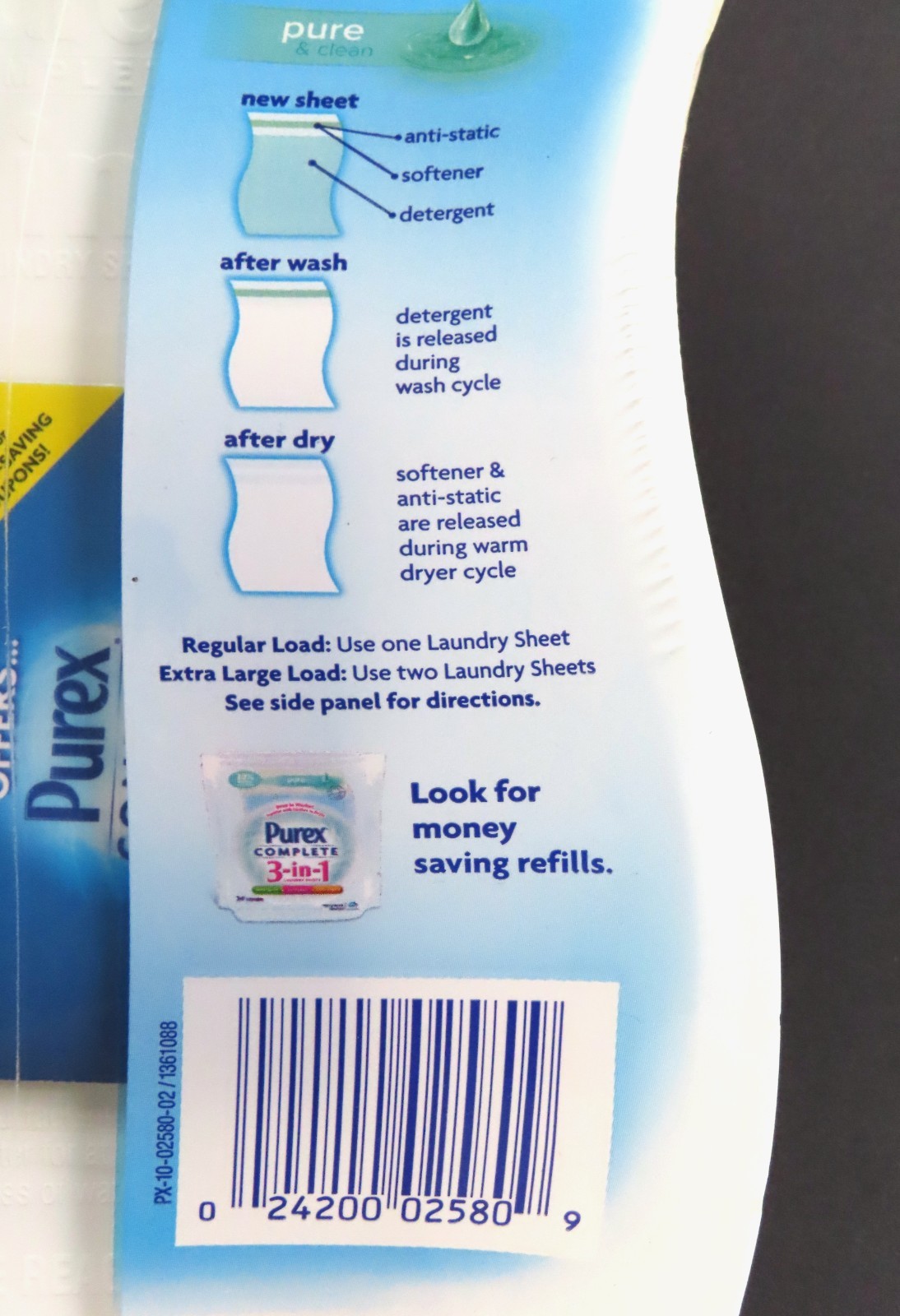 Purex Complete 3 in 1 Laundry Sheets Detergent Softener Anti-Static 20ct Sealed
