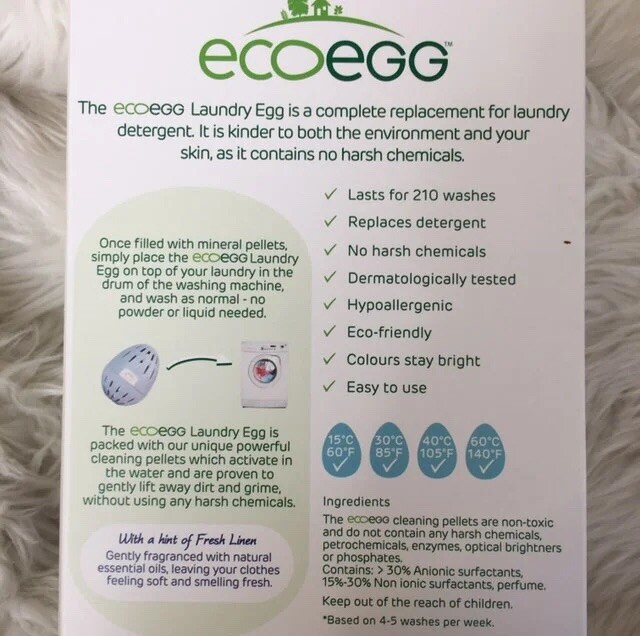 EcoEgg Laundry Egg 210 Wash Fresh Linen Hypoallergenic Egg include Discontinued