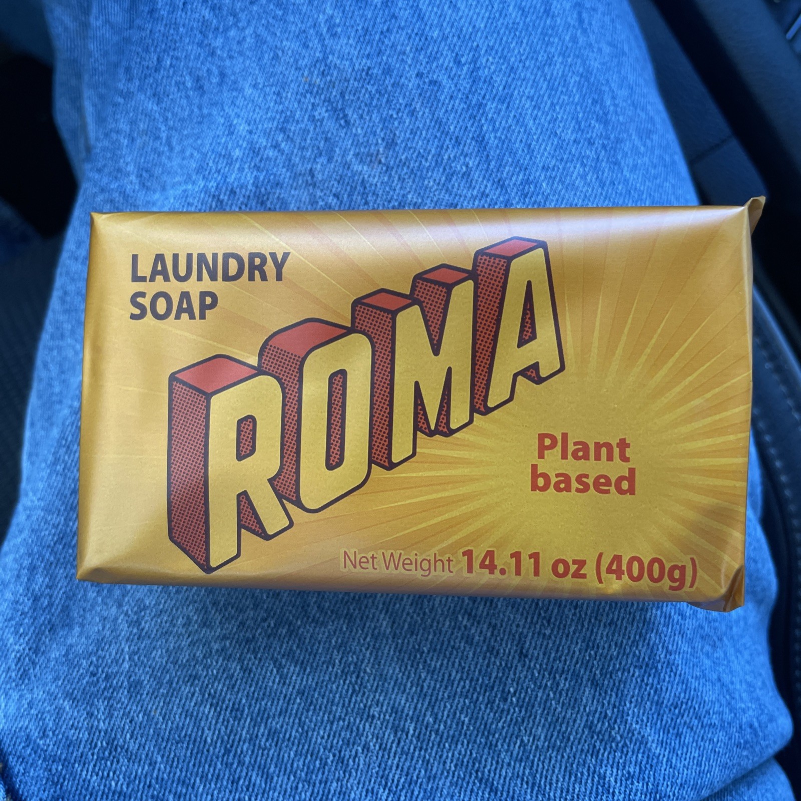 ROMA Laundry Soap Bar Jabón De Lavandería 100% Plant Based 400g Made In Mexico