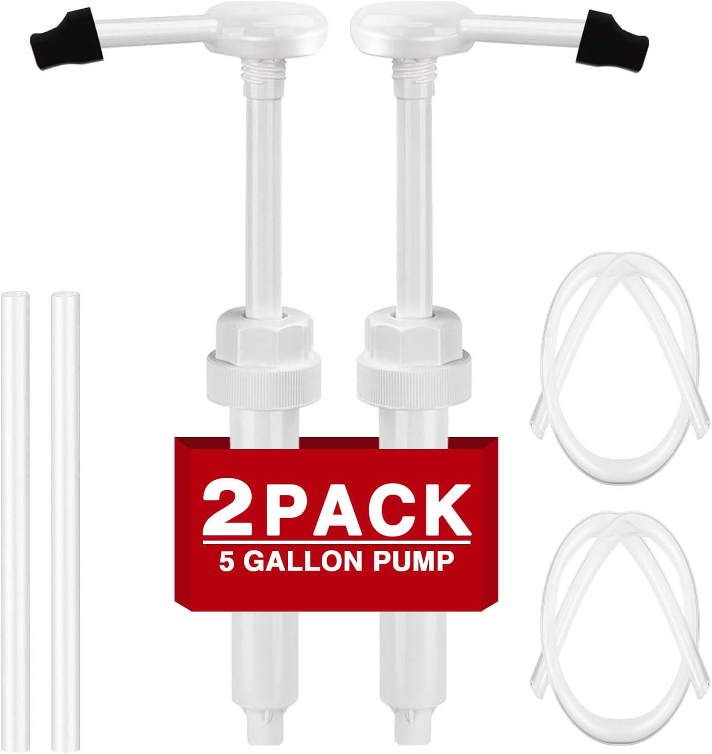 2 Pack 5 Gallon Pump Dispenser 1 oz Pump for Large Gallon Bucket with 50cm E…