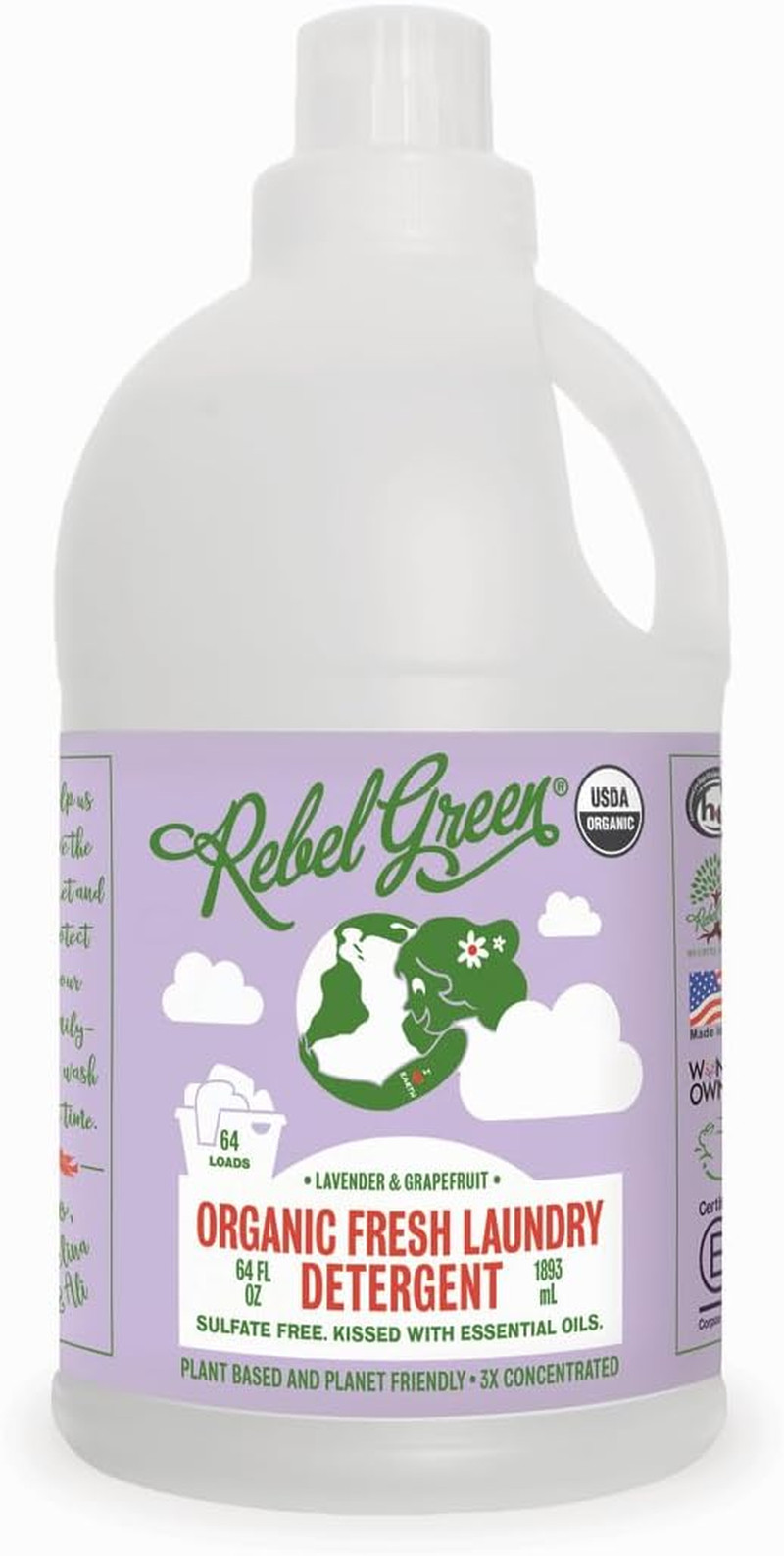 USDA Organic HE Liquid Fresh Laundry Detergent – Natural & Hypoallergenic Laundr