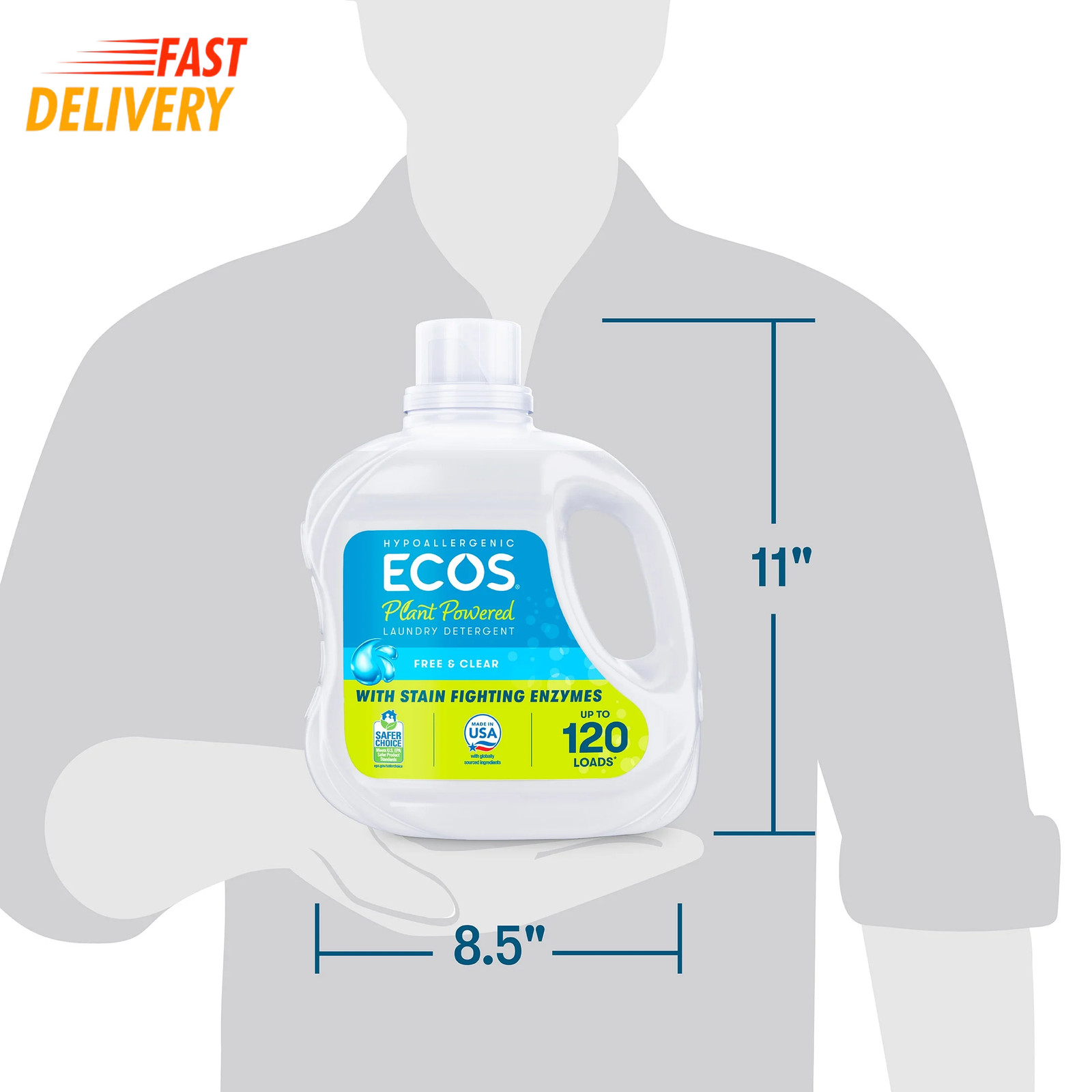 (4 Pack) Hypoallergenic Liquid Laundry Detergent, 120 Loads, 110Oz ✌️👍