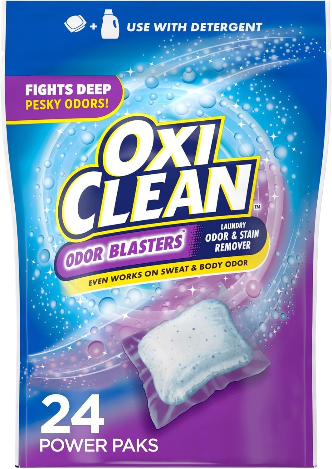 Eco-Friendly 24 Count Odor Blasters Stain Remover Power Paks for Fresh Laundry