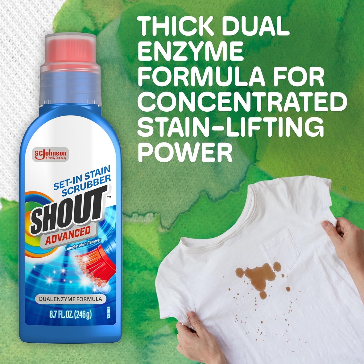 Shout Advanced Stain Remover Gel for Clothes Laundry Ultra Concentrated Gel 8.7