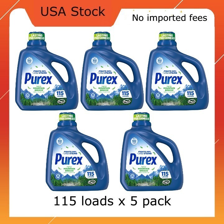 Purex Fresh Mountain Breeze Liquid Detergent, 150 fl oz, 115 loads x 5 pack
