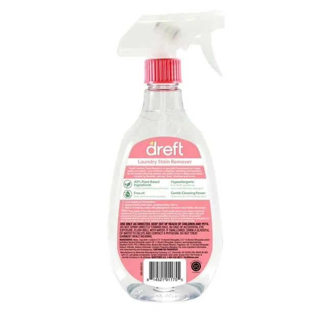 Baby Spray and Wash Laundry Stain Remover, Plant Based Baby Essentials, 24 oz.