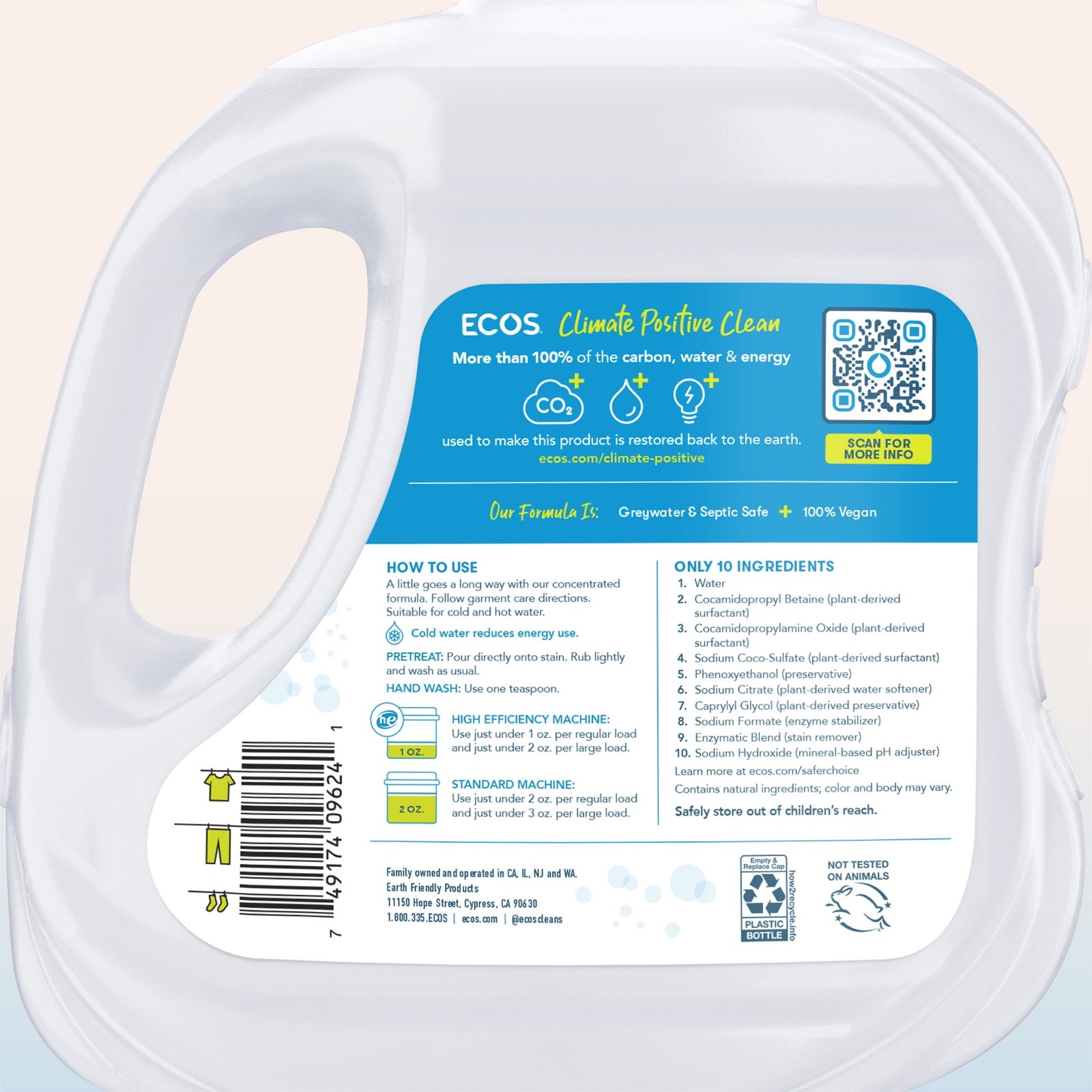 Liquid Laundry Detergent with Stain-Fighting Enzymes, 120 Loads, 110oz