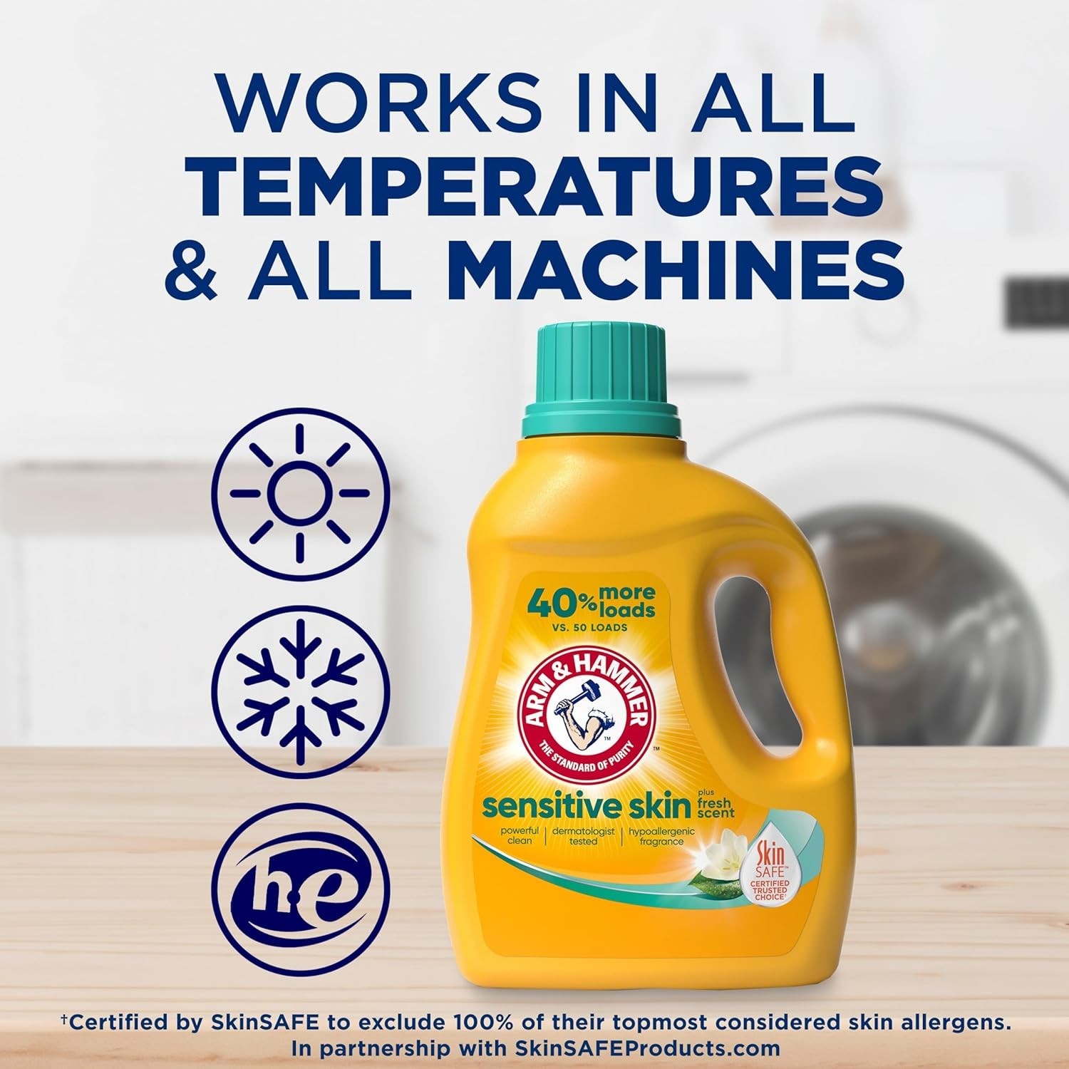 Fresh Scent Sensitive Skin Liquid Detergent – 105 Loads, Dermatologist-Tested