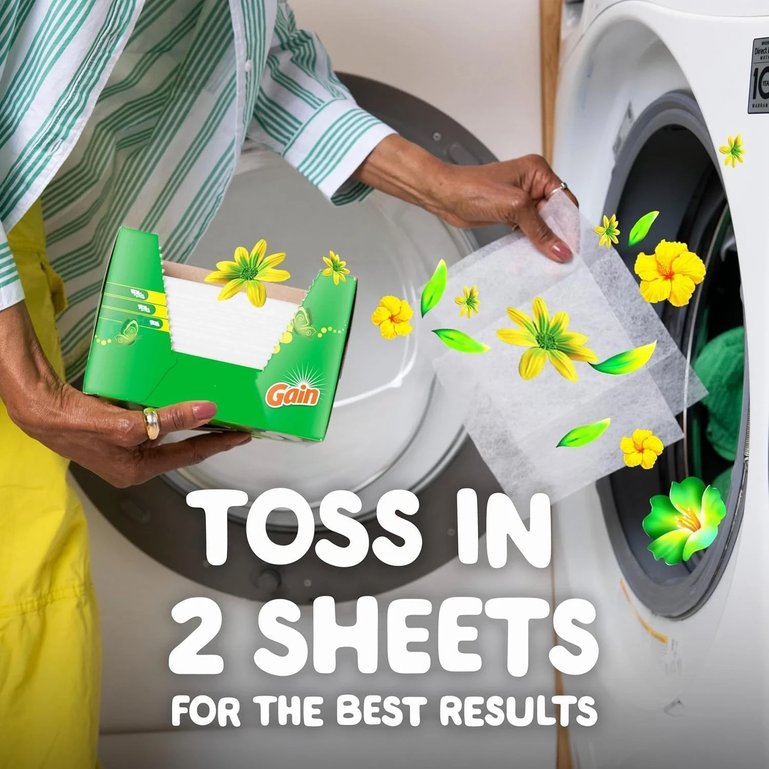 Gain Dryer Sheets Laundry Anti-Static Fabric Softener, Original Scent, 240 Count