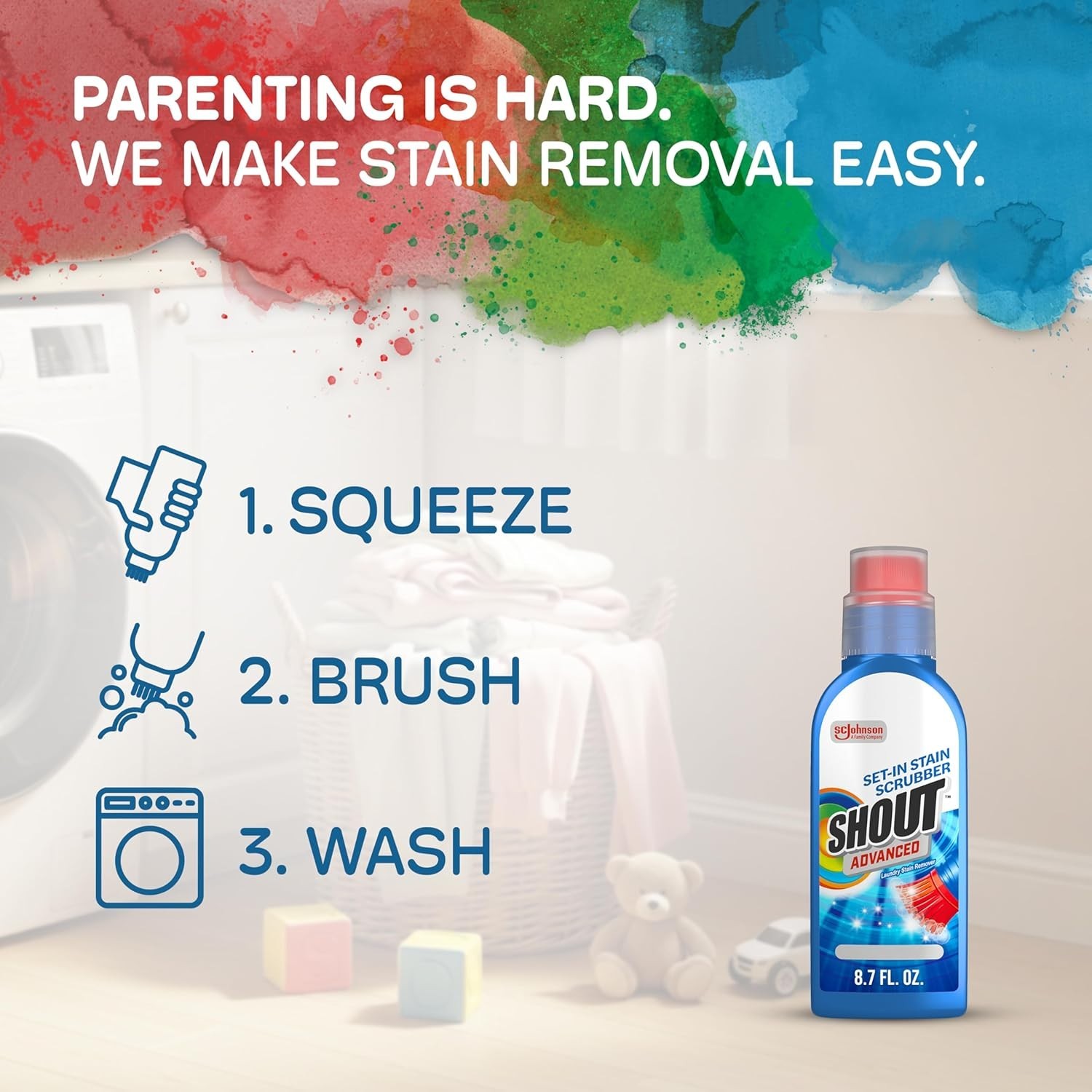 Shout Advanced Stain Remover Gel for Clothes Laundry Ultra Concentrated Gel 8.7