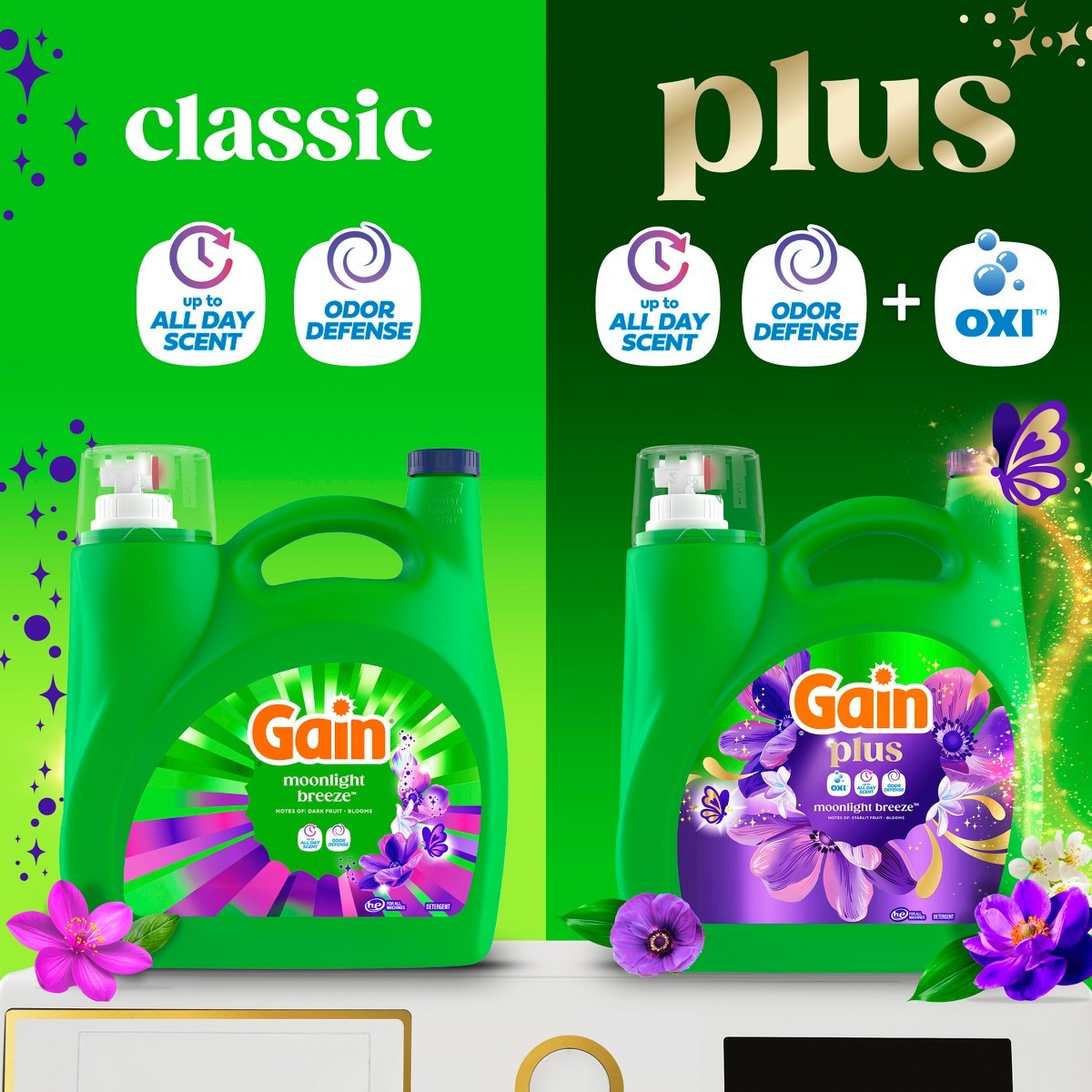 Gain Moonlight Breeze Plus Liquid Laundry Detergents 75 Loads – 99oz