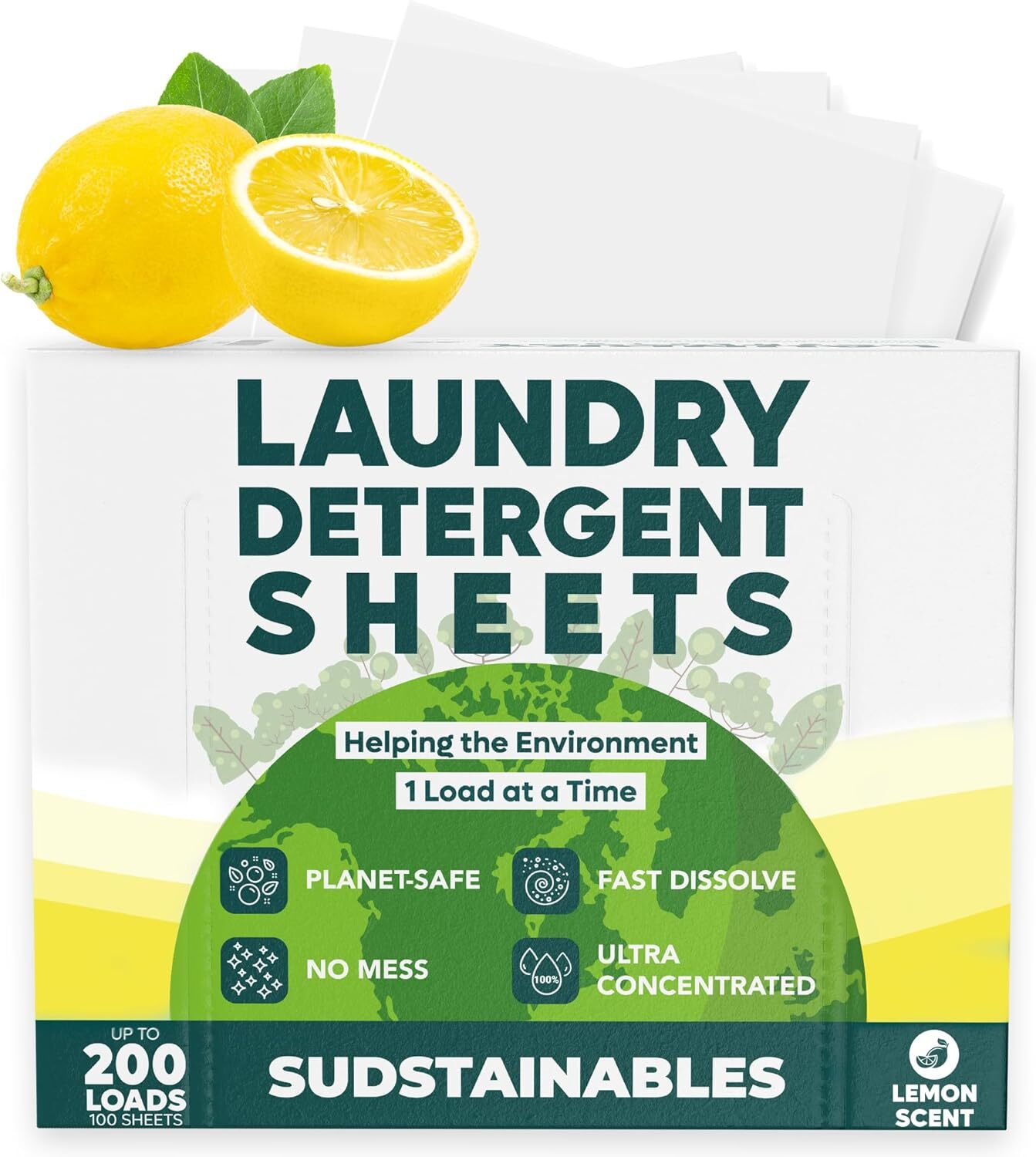 Eco Friendly Laundry Detergent Sheets (100 sheets 200 loads) – Sudstainables