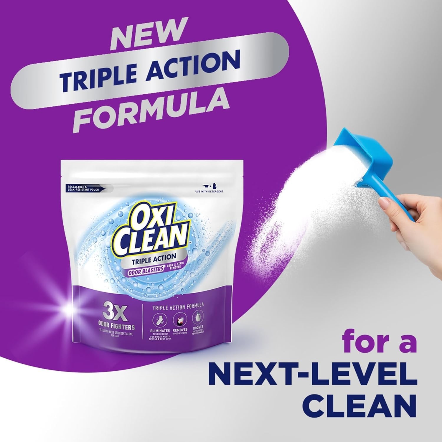 64 oz Triple Action Odor and Stain Remover Powder – Color Safe & Chlorine Free