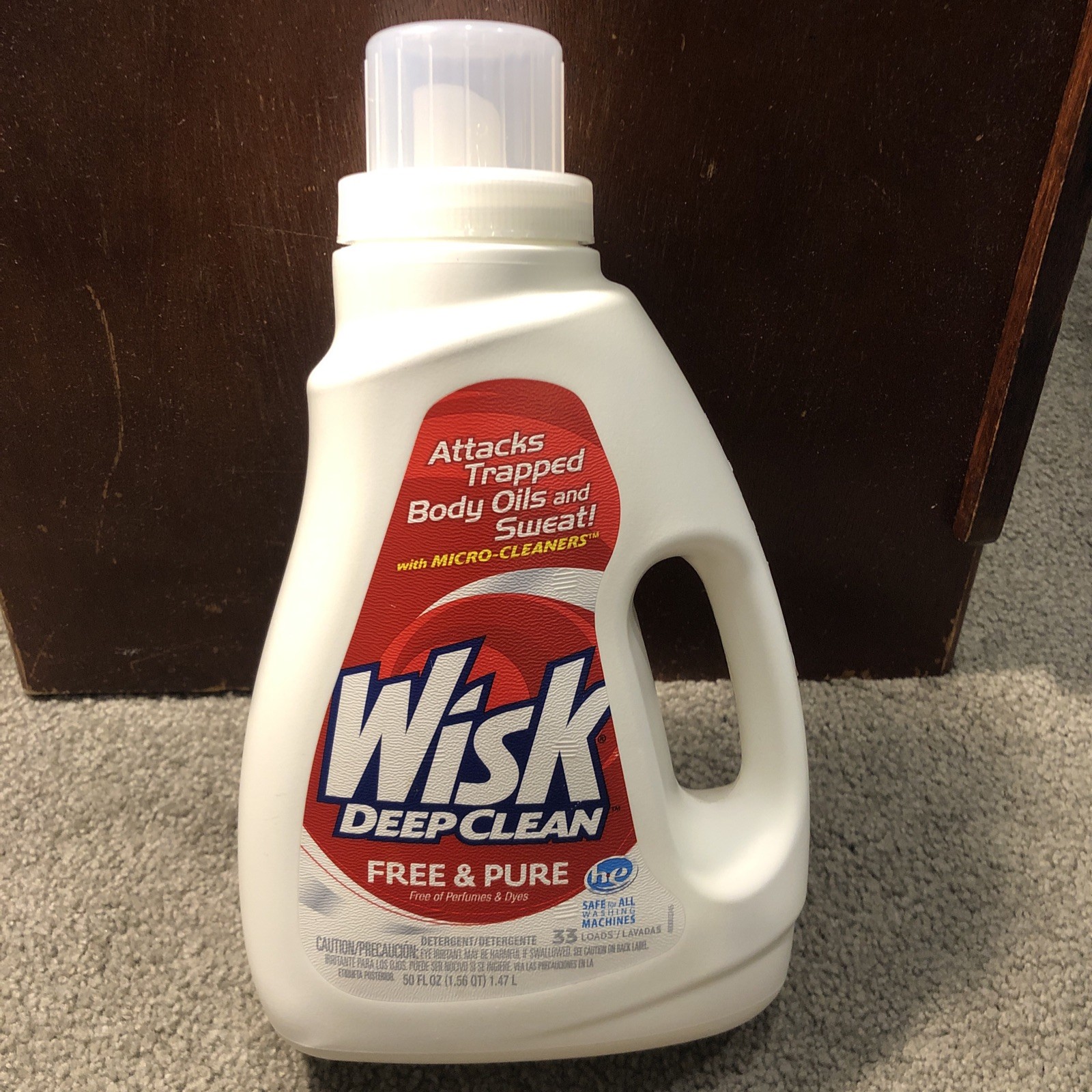 Wisk Deep Clean Free & Pure Laundry Detergent HE 33 Loads 50oz