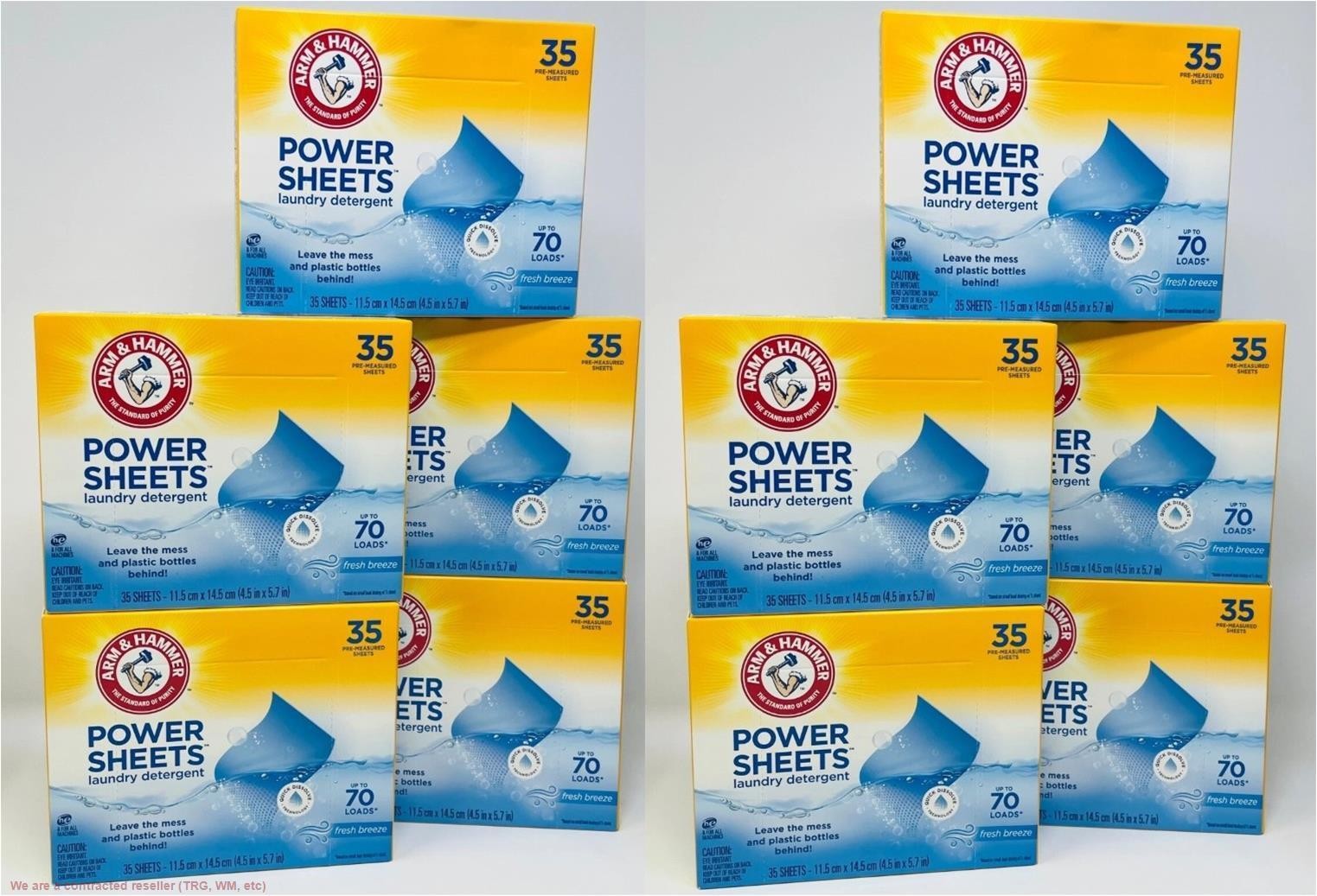 LOT OF 10!!!! Arm & Hammer Laundry Detergent Power Sheets,Fresh Breeze, 35 Ct