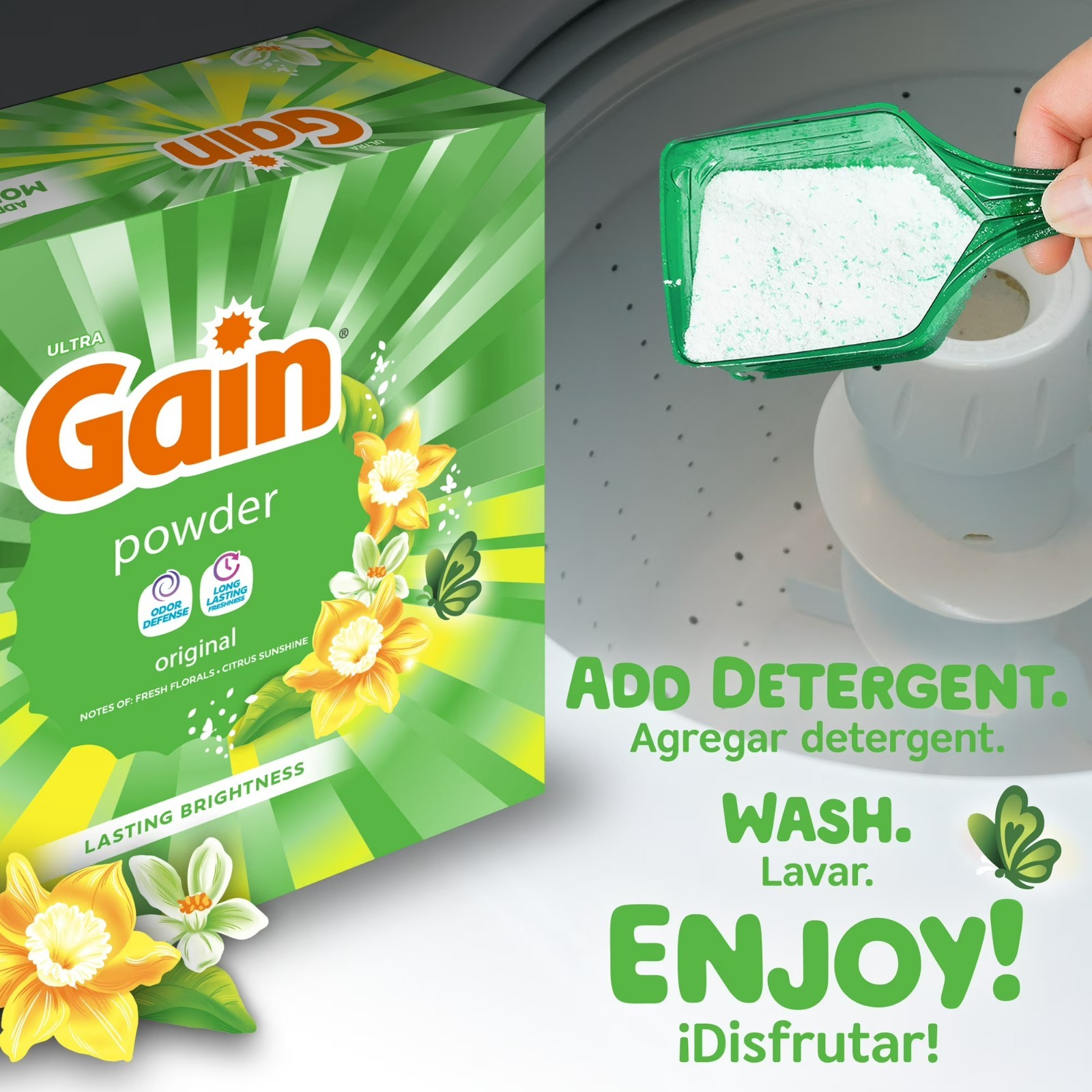 Gain Powder Laundry Detergent, Original Scent, 154 oz, 167 Loads