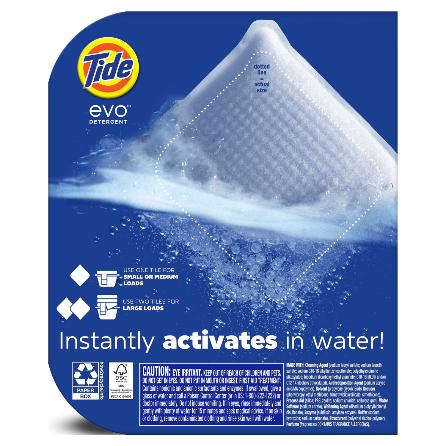 (2 Pack) Tide Evo 100% Concentrated Laundry Detergent Tiles, 16 Count Original