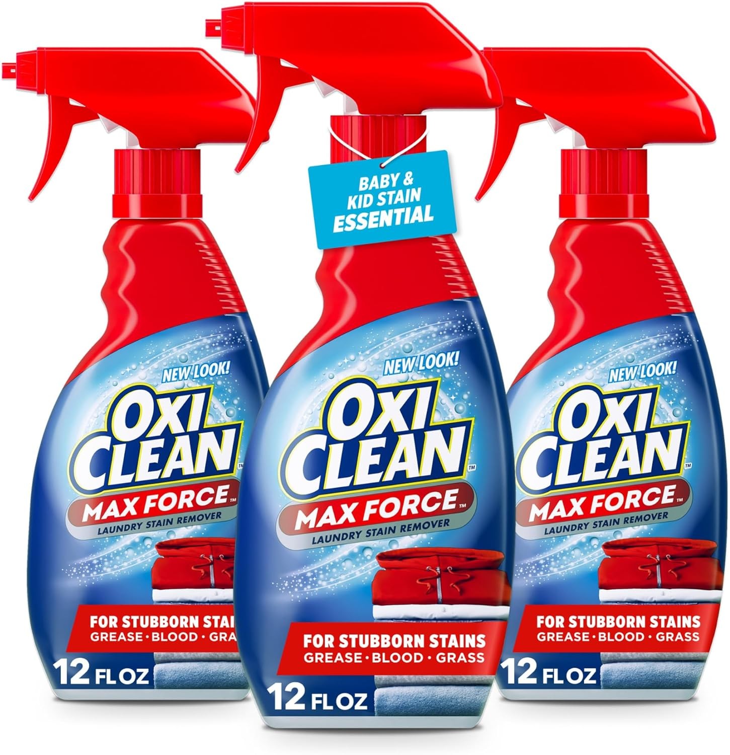 OxiClean Max Force Stain Remover Spray 3 Pack 12oz Laundry Cleaner