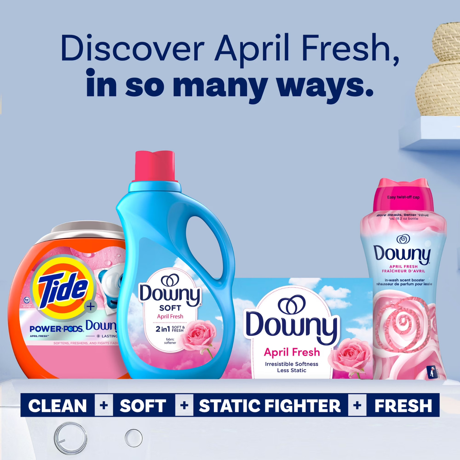 Downy Fabric Softener Dryer Sheets, April Fresh Scent, 240 Count….