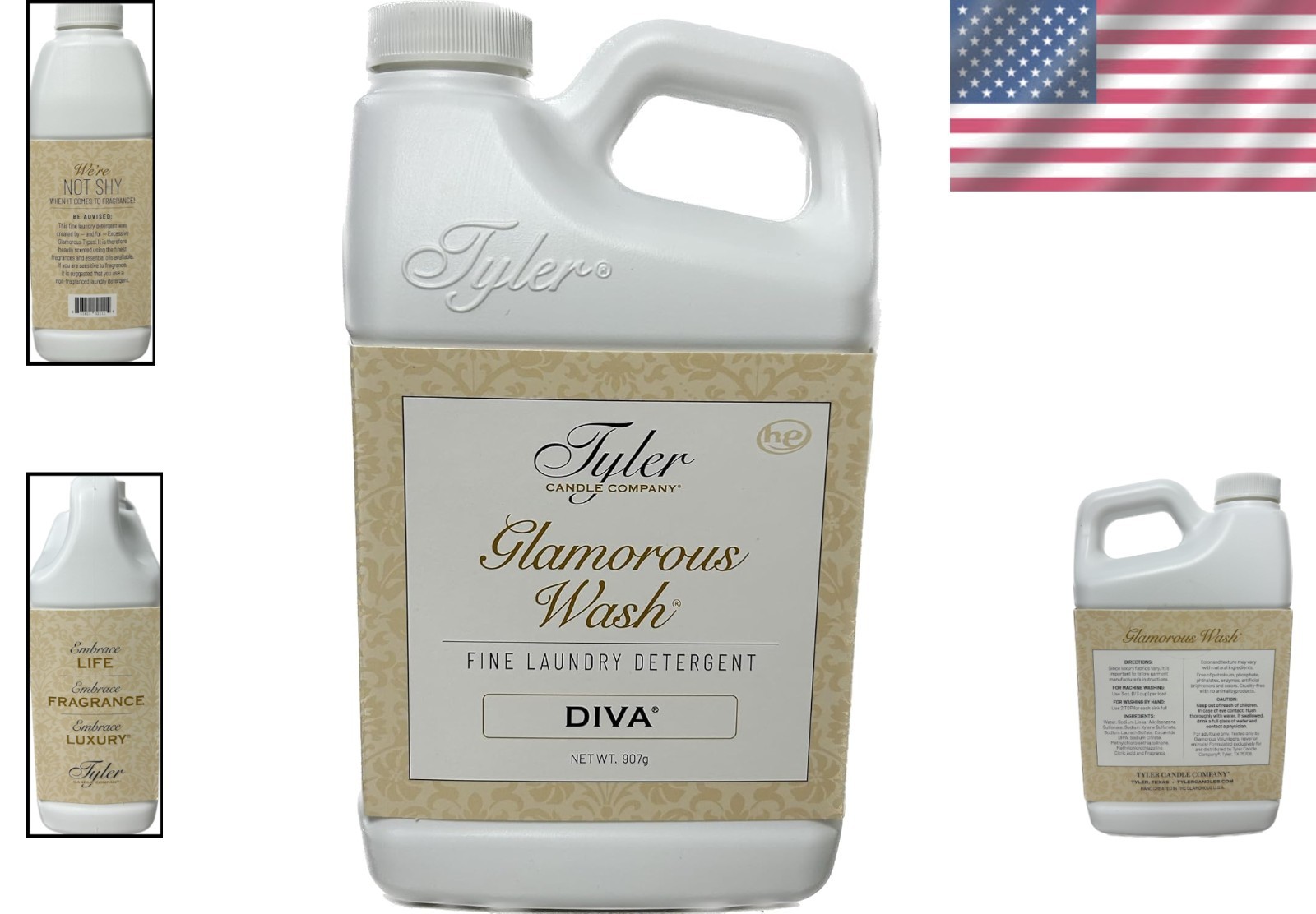 Tyler Glam Wash Diva: 32 Fl Oz Luxury Natural Laundry Detergent, Hypoallergenic