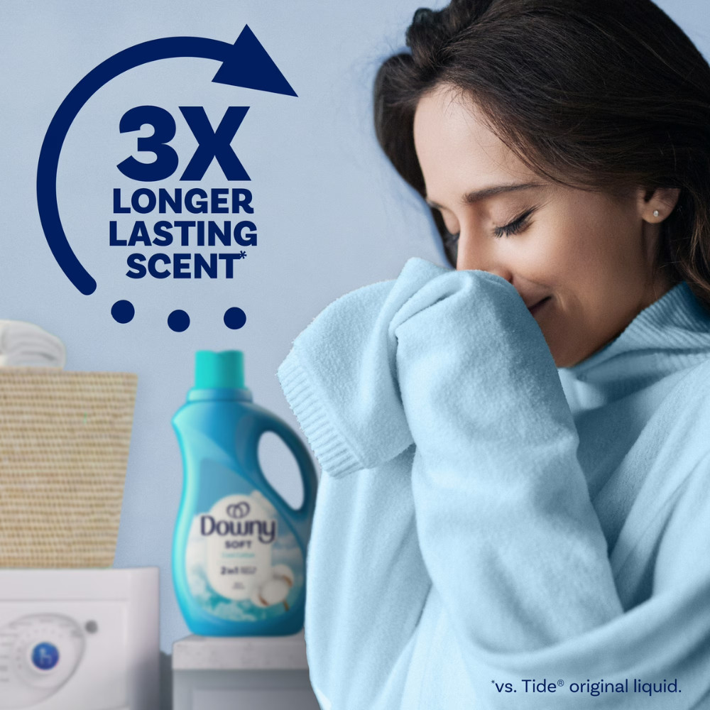 Downy Liquid Fabric Softener, Cool Cotton Scent, 77 fl oz, 105 Loads, 3Pack Bulk