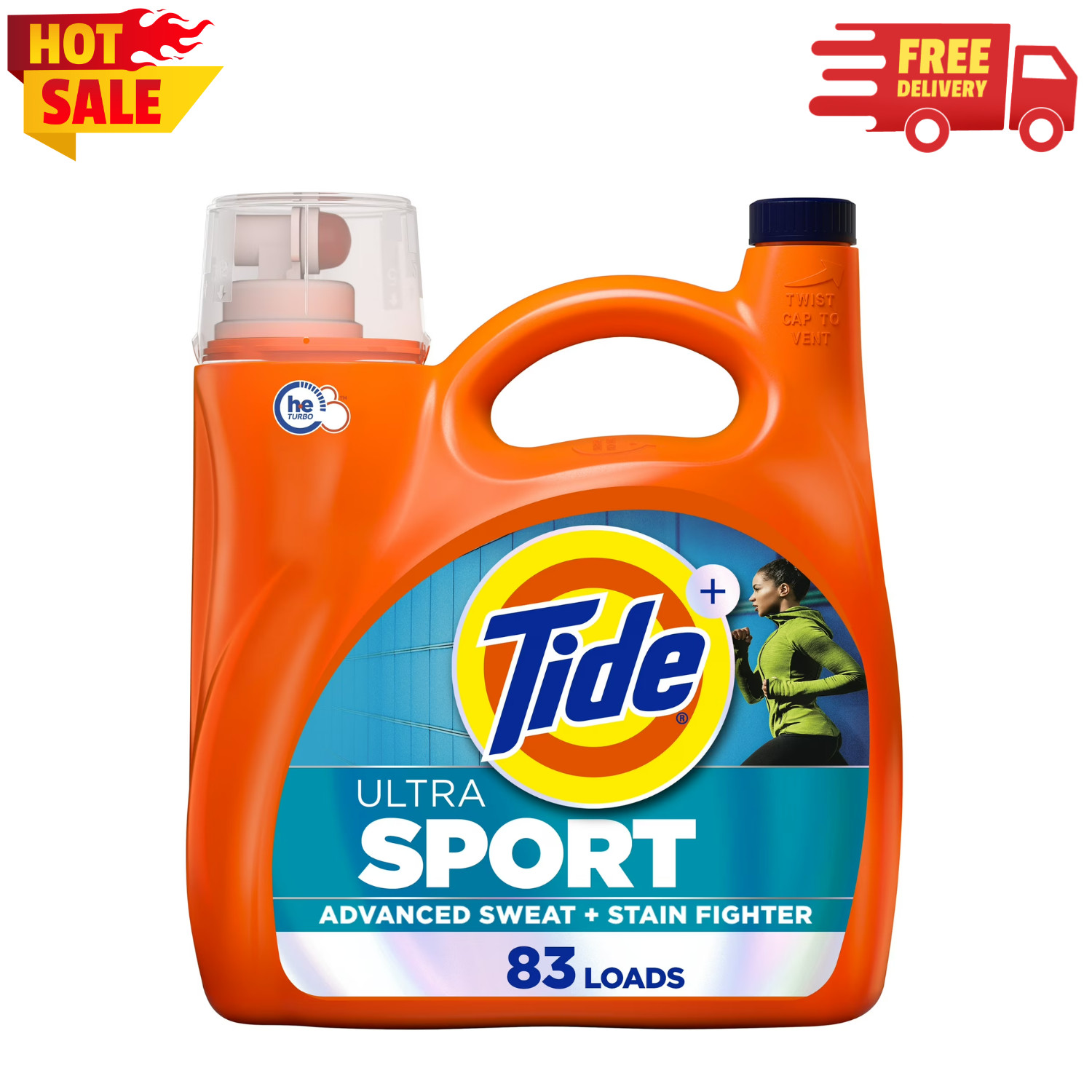 Tide Ultra Sport Laundry Detergent Advanced Sweat&Stain Remover 117 oz, 83 Loads