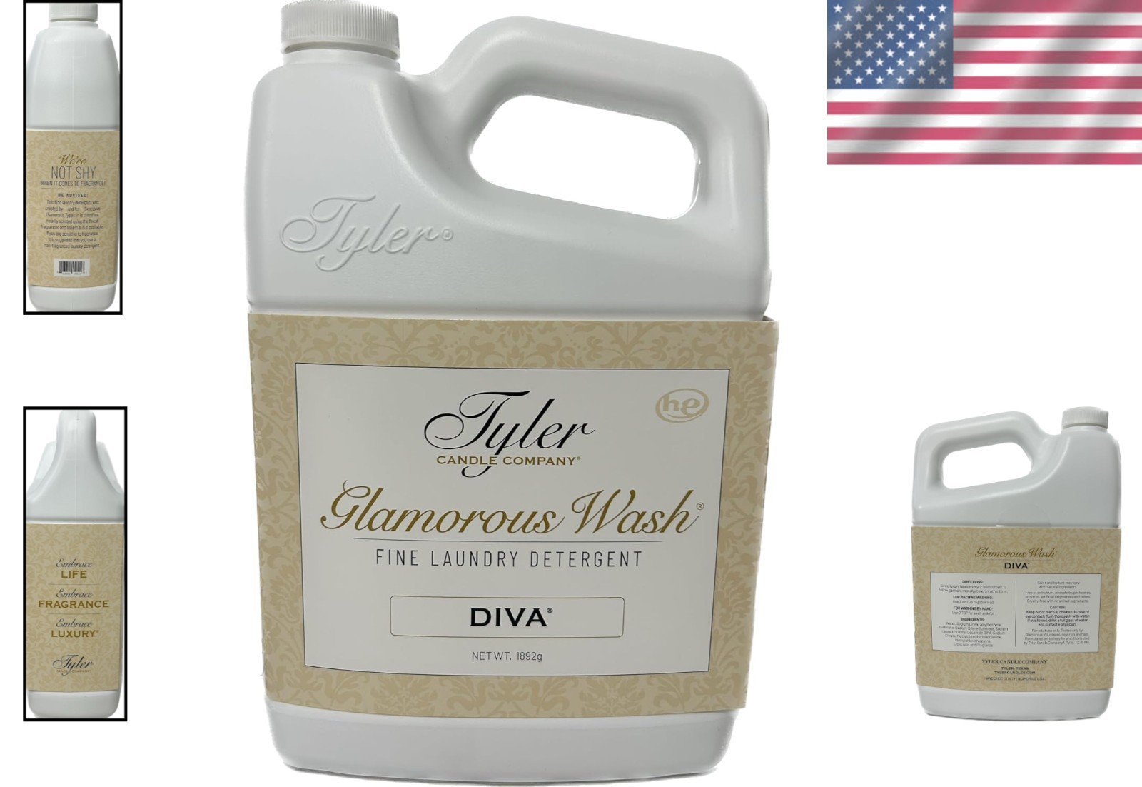 Diva Tyler Glam Wash, 64 Fl Oz – Hypoallergenic, Chemical-Free Laundry Solution
