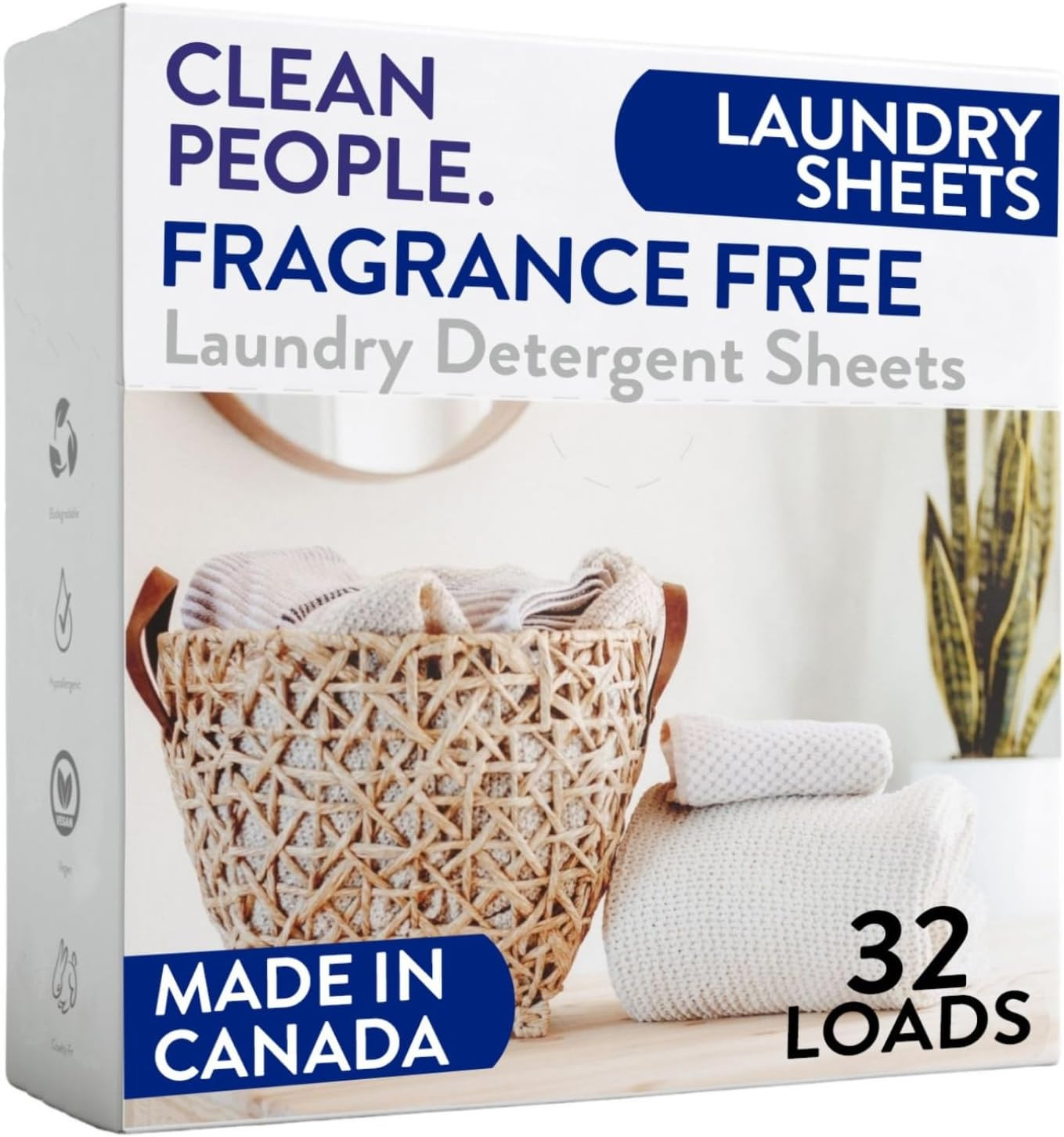 The Clean People Laundry Detergent Sheets – Laundry Soap – Ultra, 32 Pack