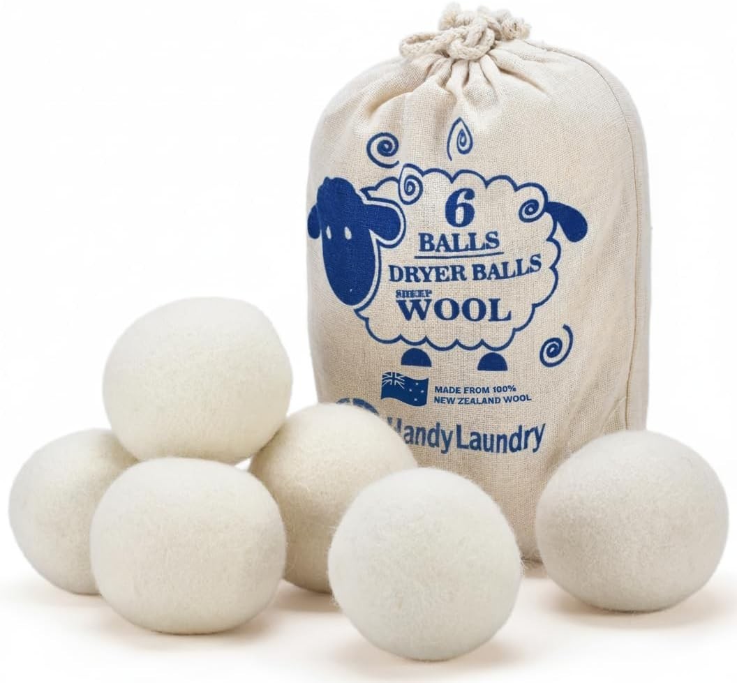 Handy Laundry Wool Dryer Balls – 2.5 Inch – Natural Fabric Softener, Reusable…