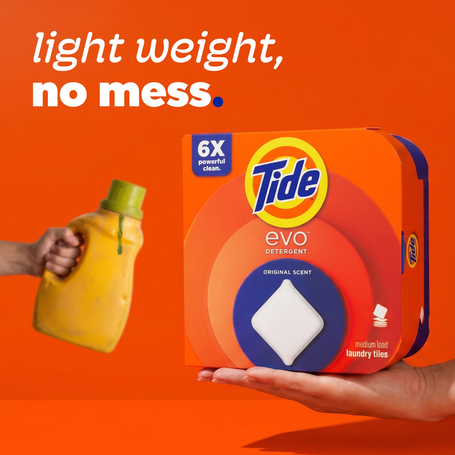 (2 Pack) Tide Evo 100% Concentrated Laundry Detergent Tiles, 16 Count Original