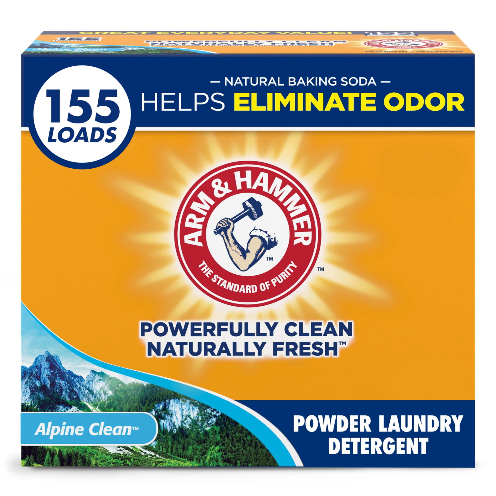 Powder Laundry Detergent, Alpine Clean, 9.56 lb, 155 Loads